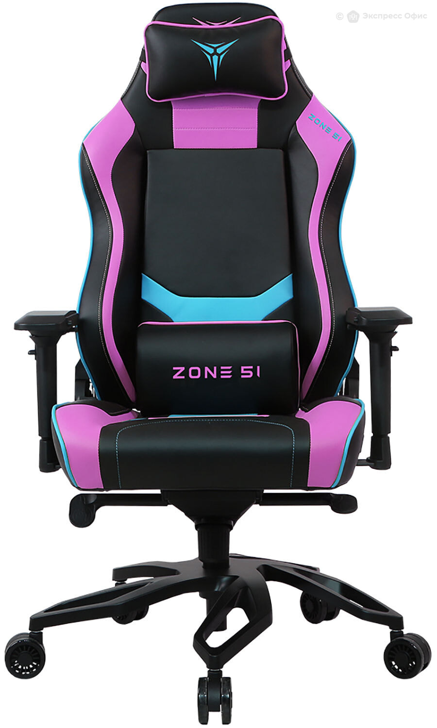 Игровое кресло ZONE 51 Cyberpunk Экокожа Fuchsia/Cyan для персонала по .