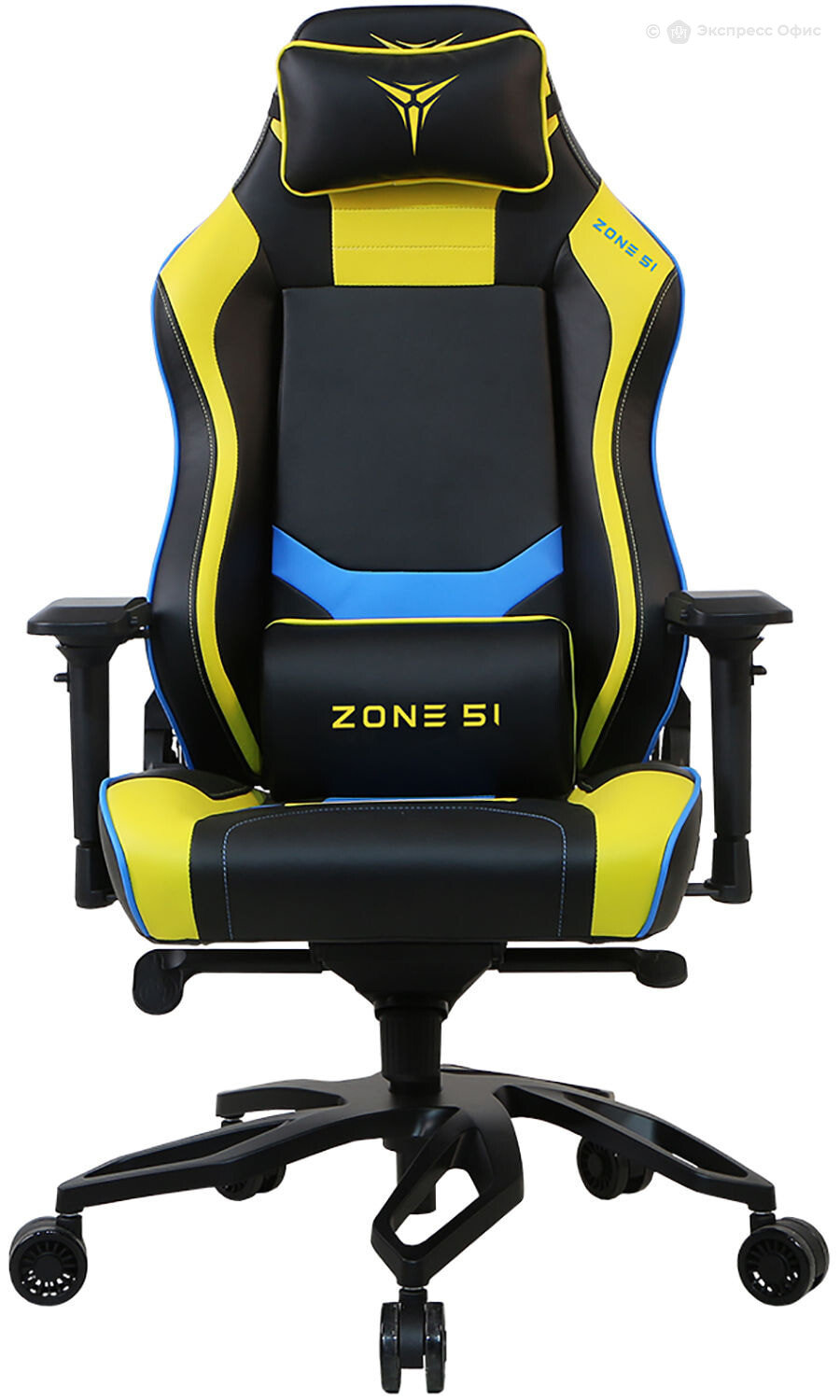 Игровое кресло ZONE 51 Cyberpunk Экокожа Yellow/Blue для персонала по .